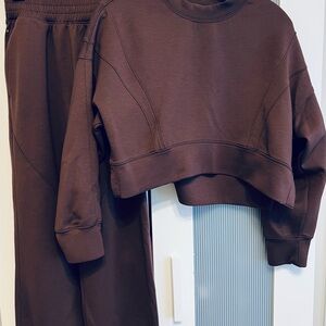 Women's YPB Brown Sweatshirt and Sweatpant Set XS